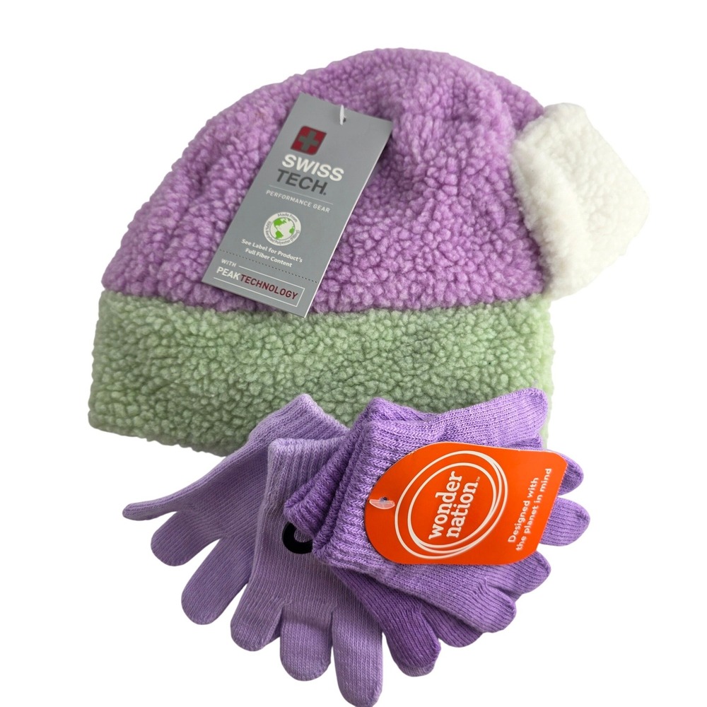 Swiss Tech Toddler Trapper Hat Wonder Nation Gloves Set One Size